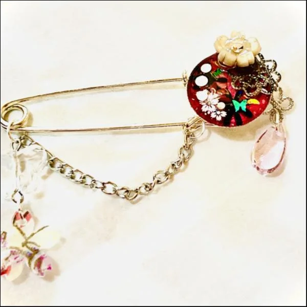 桜ストールピン(濃い桃色)