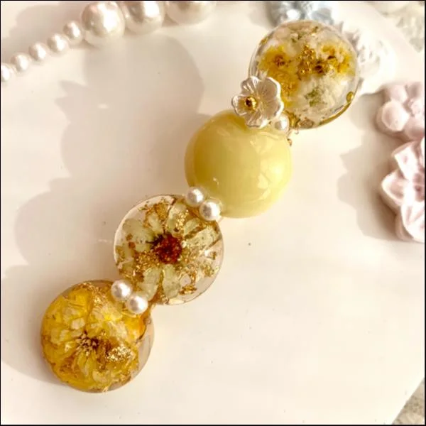 まんまるヘアクリップ(イエロー)