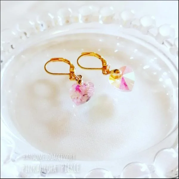 桜color〜ガラスストーンピアス