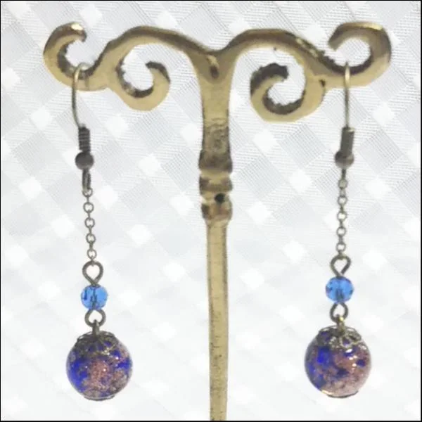 瑠璃玉ピアス/ブルー