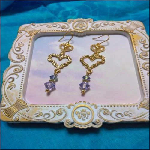 ダブルハートのピアス