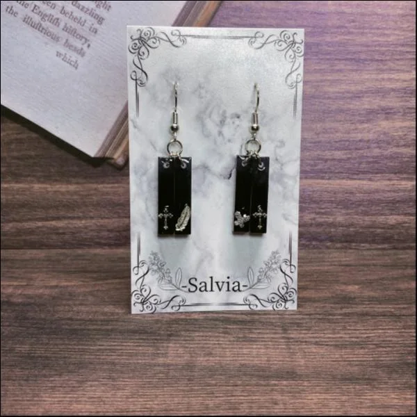 2連ピアス(ブラック)