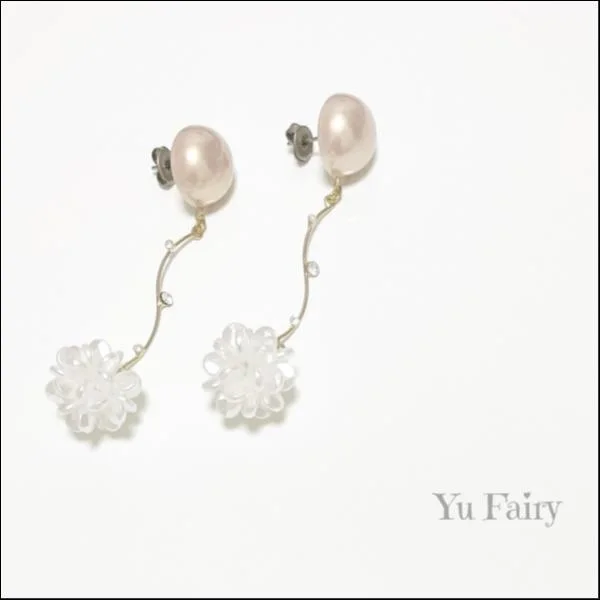 pearl acrylic stone beads ball pierce
