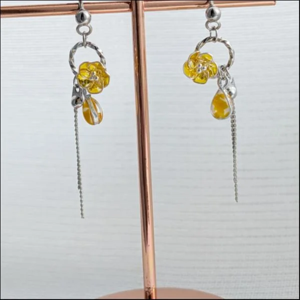 推し色花のピアス〜イエロー〜