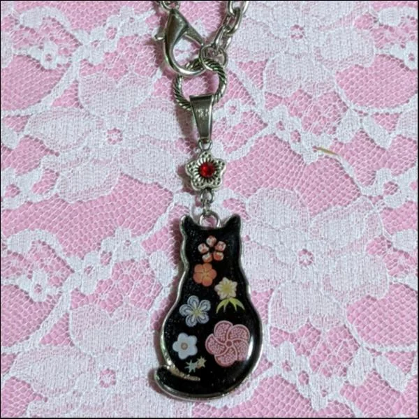 バッグチャーム【黒猫】/シルバー