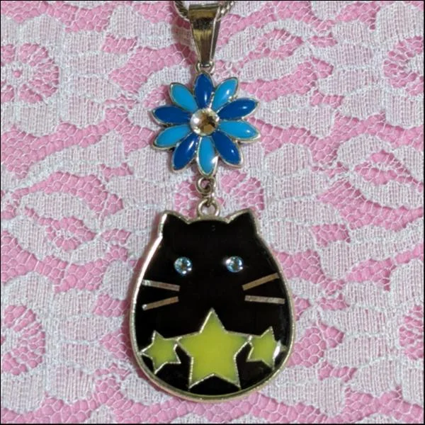 バッグチャーム【黒猫/フラワー】