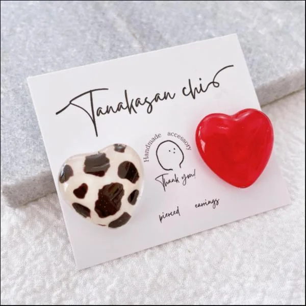 ハンドメイド♡レジンピアス(レッド)