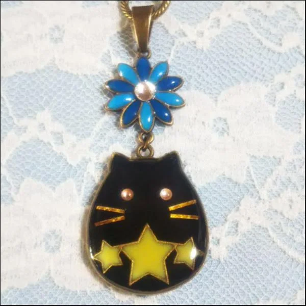 猫レジンバッグチャーム/ブラック