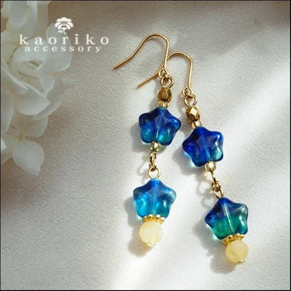 イエロー★夜空の星ピアス